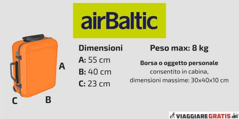 Bagaglio a mano Air Baltic: peso, misure, oggetti e liquidi consentiti