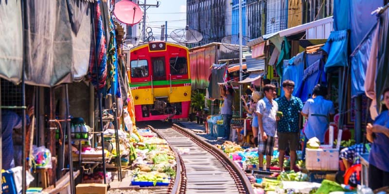 mercato ferroviario Bangkok