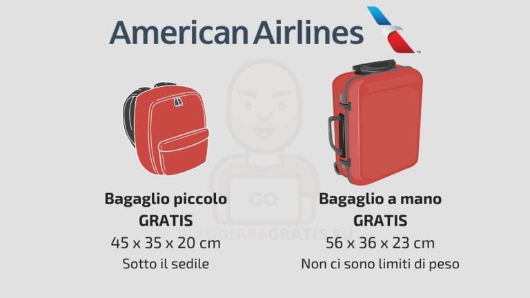 Bagaglio a mano American Airlines: peso e misure consentite