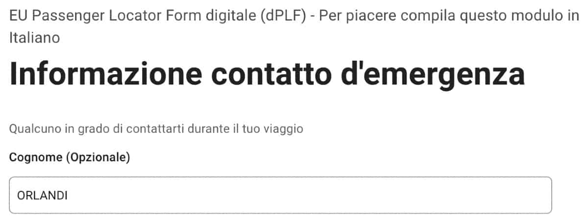 Contatto emergenza viaggi Italia