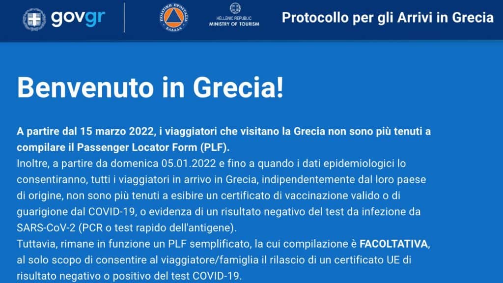 Come compilare il PLF e documenti per viaggiare in Grecia