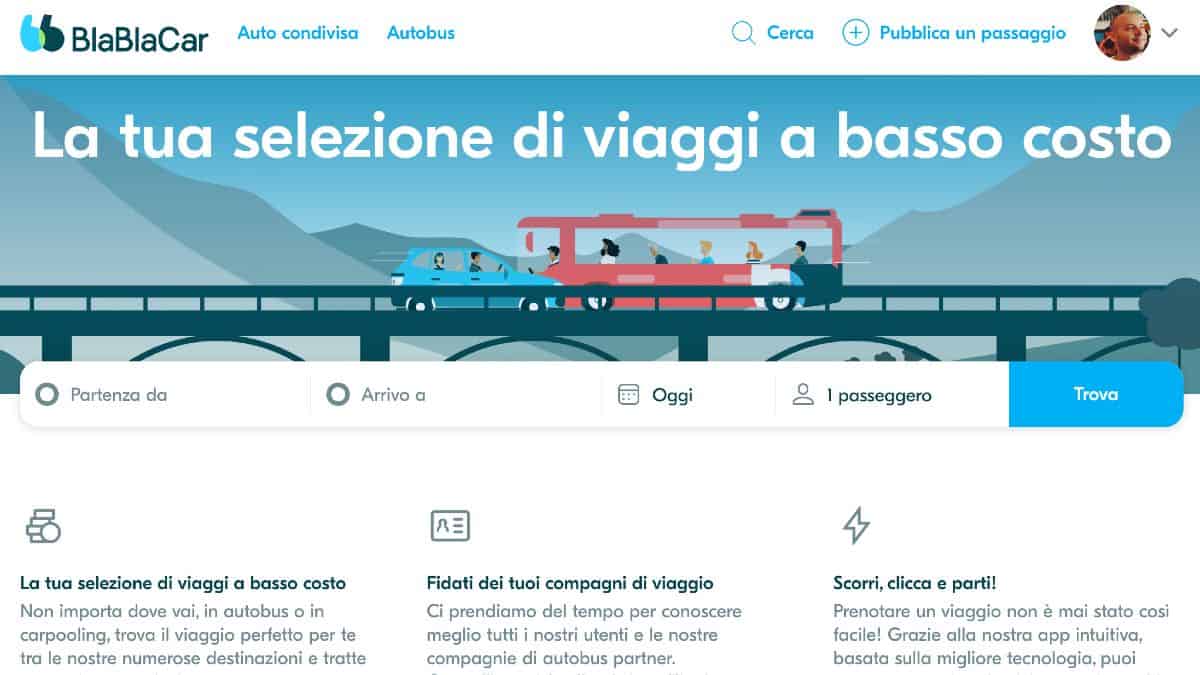 BlaBlaCar Italia car pooling