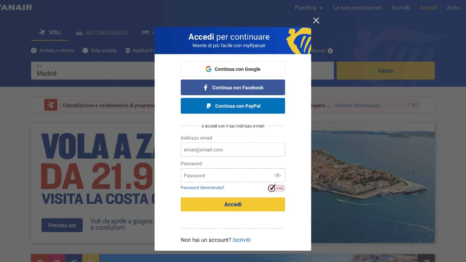 myRyanair account