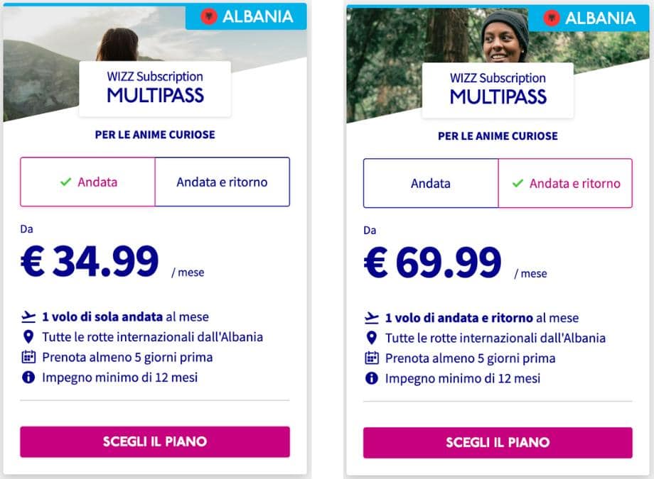 MultiPass Wizz Air Albania