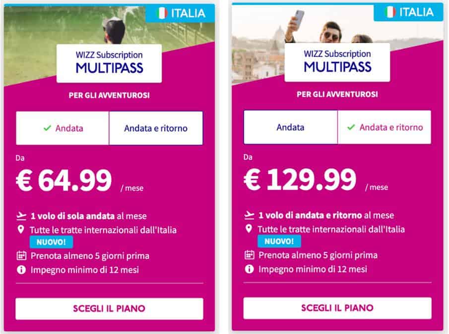 Wizz Air Multi Pass Italia