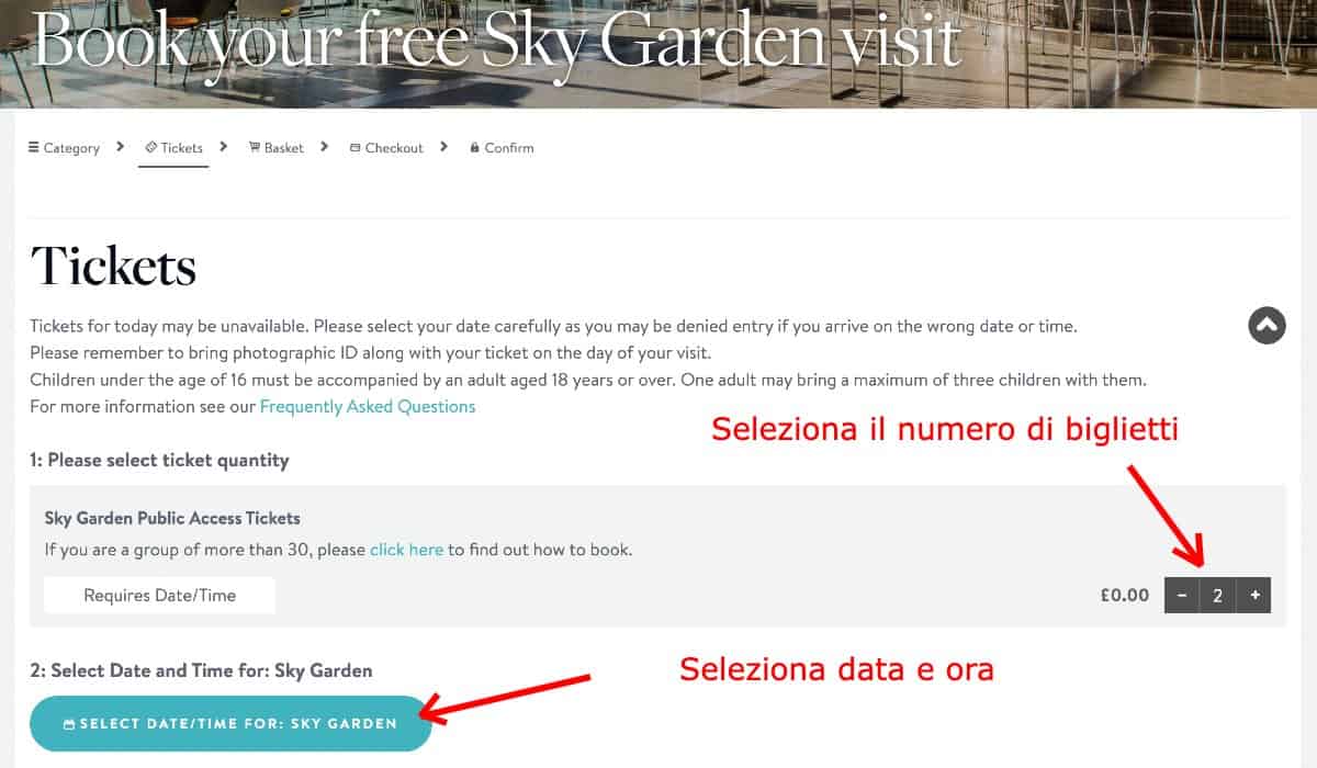 Entrata gratis London Sky Garden