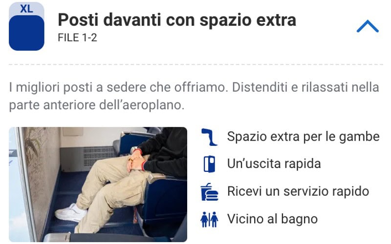 Posti davanti con spazio extra Ryanair