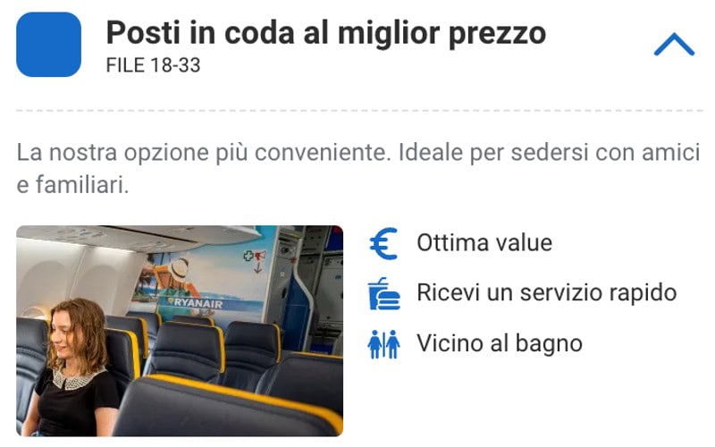 Posti in coda al miglior prezzo voli Ryanair