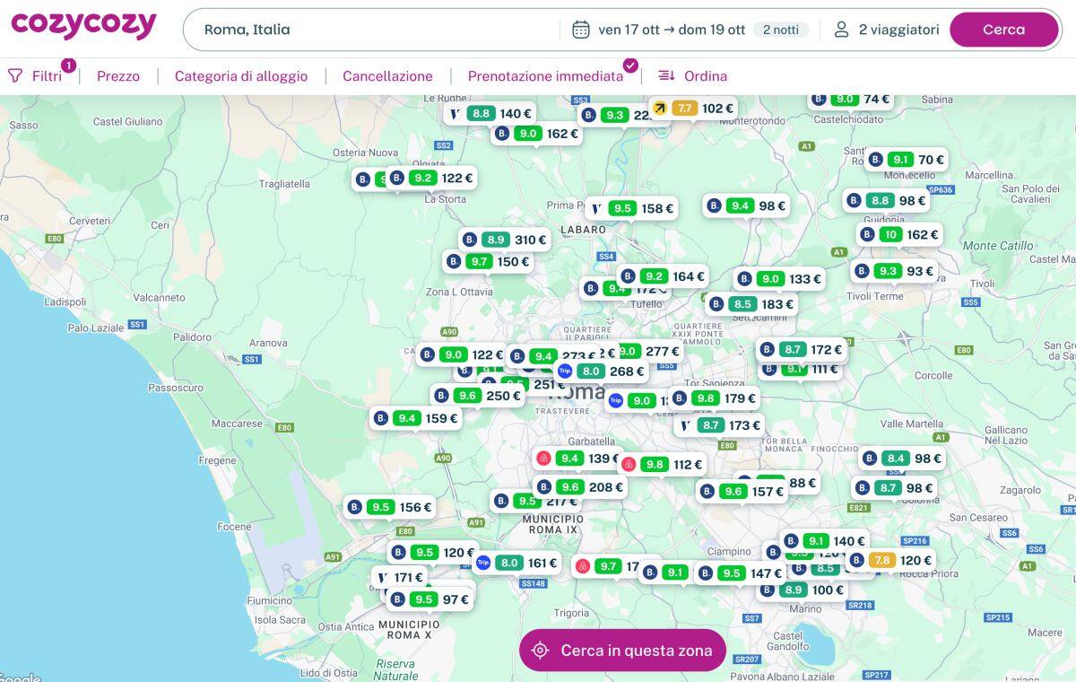 Mappa hotel cozycozy