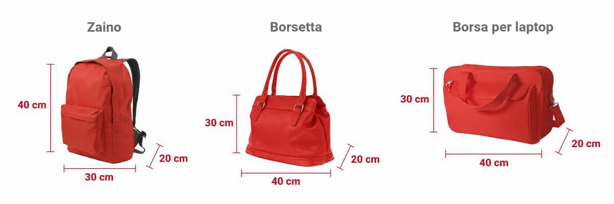 Norme dello zaino Ryanair di 40 x 30 x 20 cm