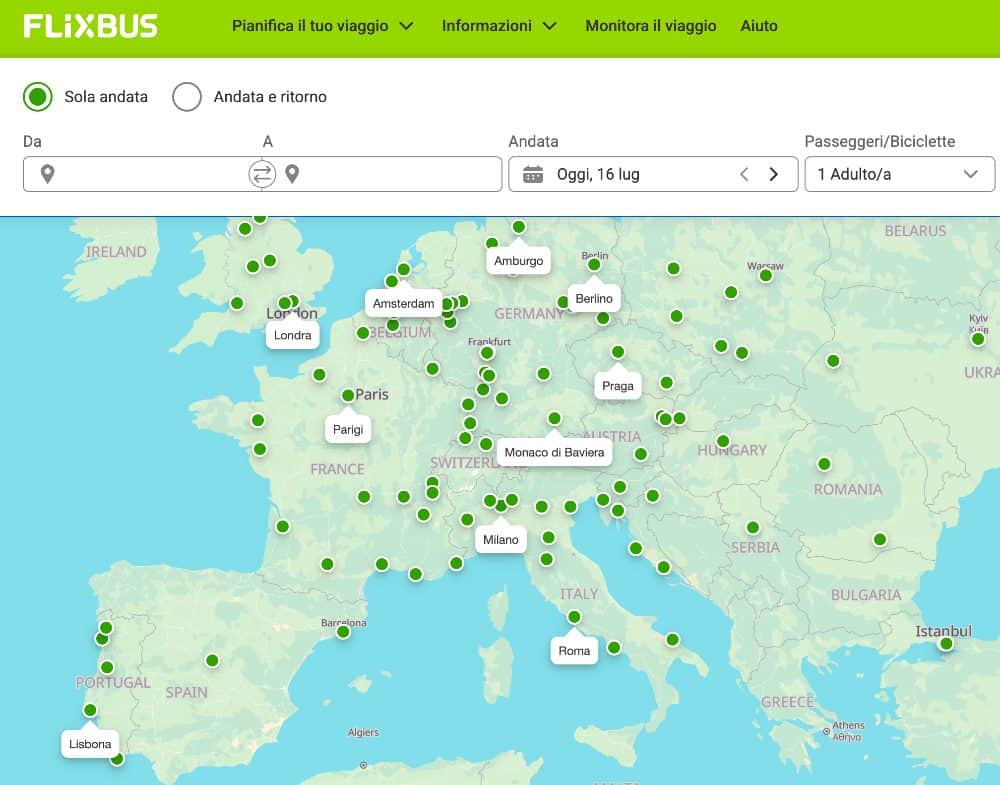Mappa Flixbus